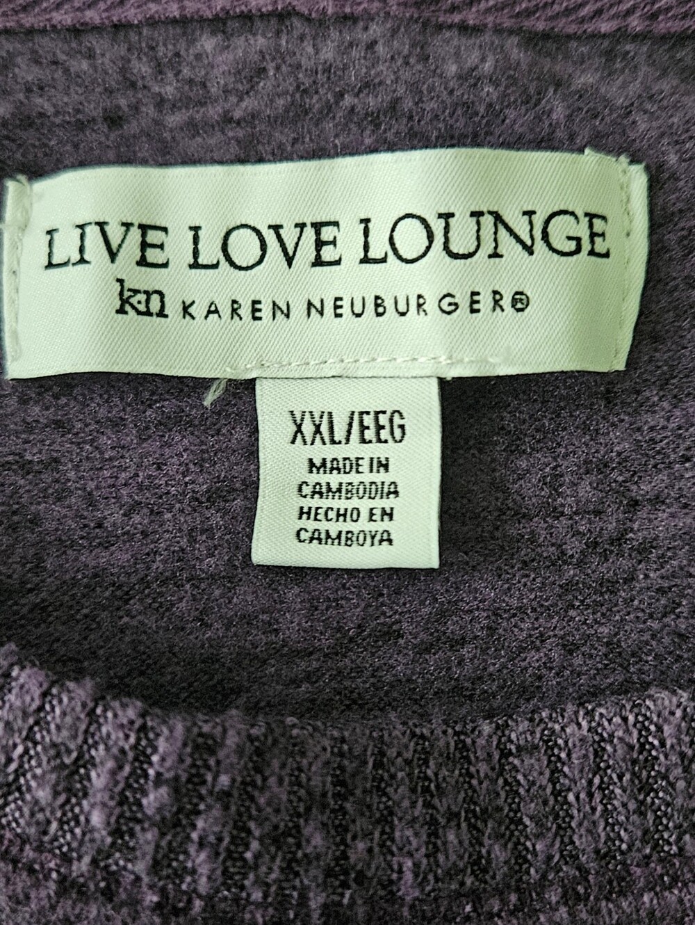Live Love Lounge Pajama Set XXL Purple Floral Soft Cozy Knit Sleepwear set - Picture 3 of 6